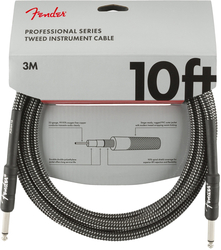 FENDER Professional Series 10' Instrument Cable Gray Tweed 