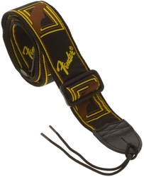 FENDER Monogramm Strap - Black, Yellow, and Brown